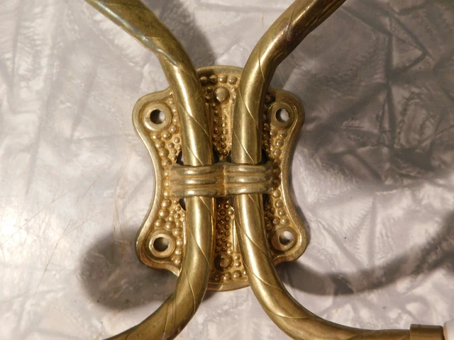 solid brass double coat hooks with white glass ball ends 6