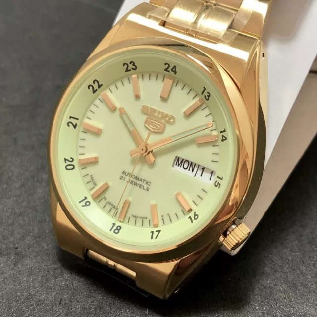 SEIKO 5 LUMIBRITE Gold SNK578J1 21 Jewels Automatic Japan Made