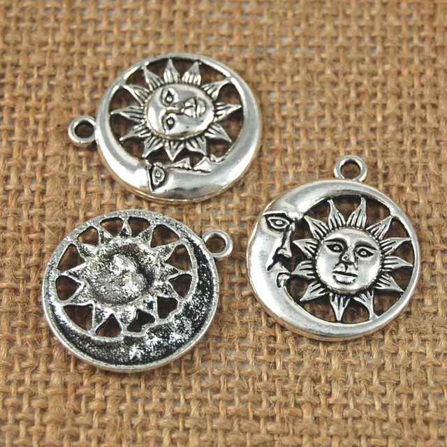 10x Mondsichel Sonne Charme Anhänger für Schmuck Herstellen,DIY Zubehör