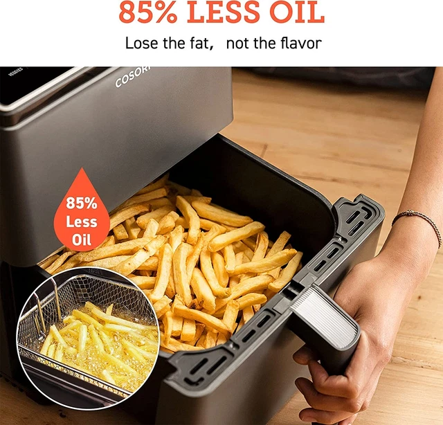 Friteuse Sans Huile COSORI Dual Blaze 6,4 L - Chauffage Haut Et Bas - 11 Fonctions - Connectée Wi-Fi - Gris Foncé