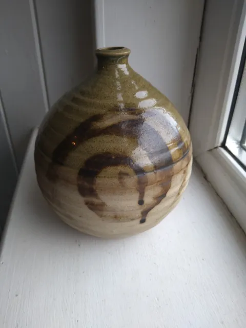 Large Mid Century Scottish Studio Pottery Ceramic Vase Moffat MCM