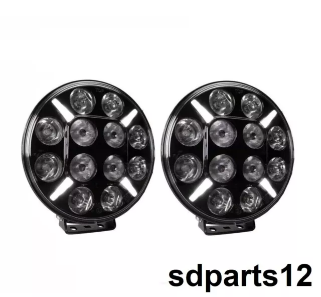 2x LED Höhepunkt Lang Tragend+Leuchte Weiß 12-24V Ø218mm 120W IP68 Lkw MTB