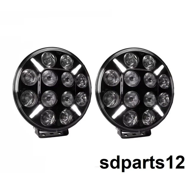 Paire Phares LED Moto 40W 3000Lm - Feu Route Blanc + Antibrouillard Jaune 12V 24V IP68