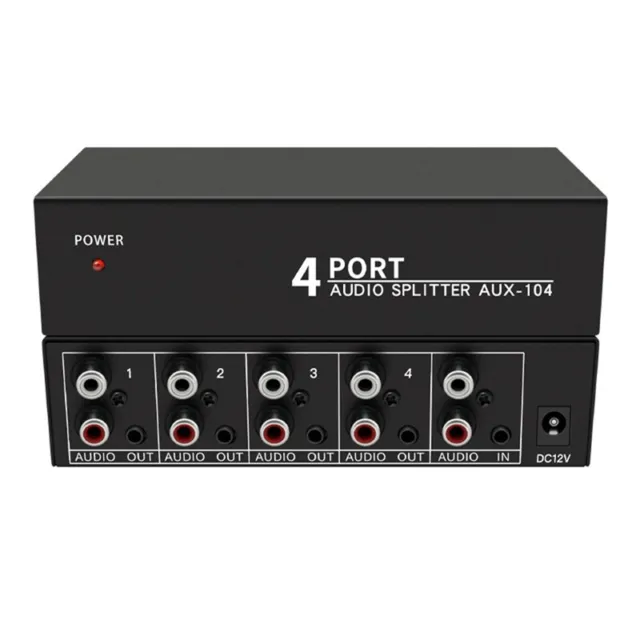 Audio-Splitter 1 in 4 Out RCA L/R Aux Stereo Audio Splitter 1X4 Audio-Verte5380
