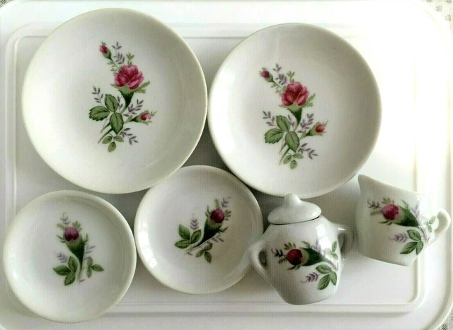 Grande Dinette Faïence Art Déco Rose – Nombreuses Pièces – Jouet Poupée Ancien