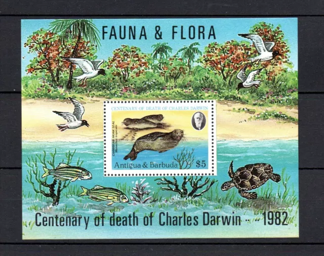 Antigua & Barbuda 1982 sheet turtle/seal stamps (Michel Bl.62) nice MNH