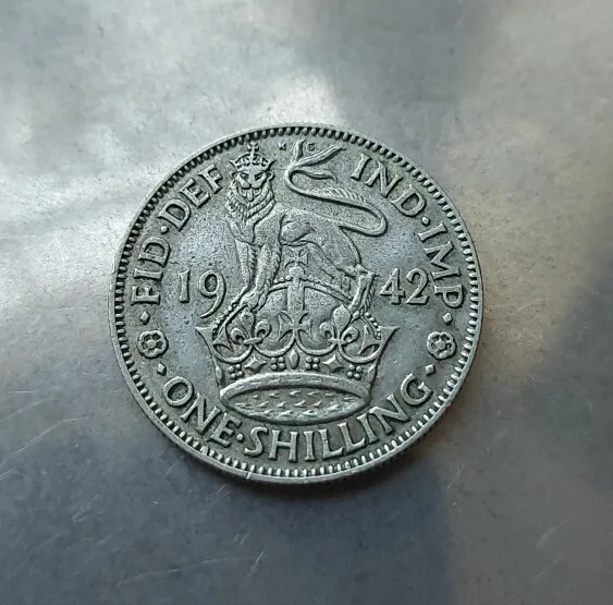 1942 King George V Silver English Shilling Very Nice Collectable Condition Coin