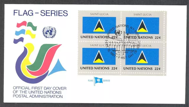 UNO New York - Flaggenserie 1987 komplett 4er-Block Eckrand MiNr. 524 bis 539