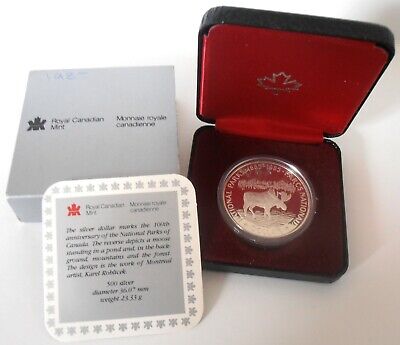 Silver Dollar 100Th Anniversary Of The National Parks Of Canada 1885-1985