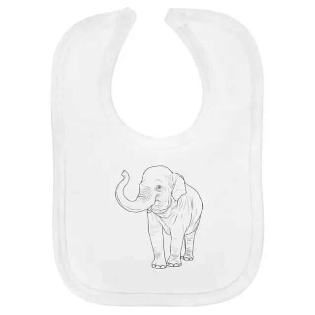 'Waving Asian Elephant' Soft Cotton Baby Bib (BI00057733)