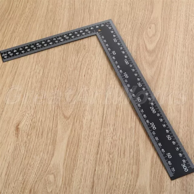 Leathercraft Black Tempered Stainless Steel Measuring Square Ruler Handmade Tool 2