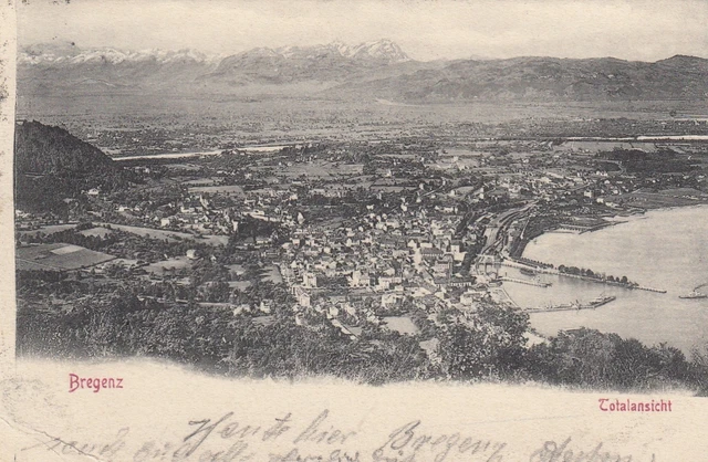 Bregenz AK 1910 Totalansicht mit Bodensee Vorarlberg Österreich 1611048