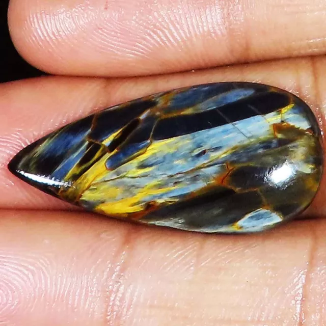 19.55 Cts Natural PIETERSITE Pear Cabochon Charka Gemstone 17x35x4 mm eb_289