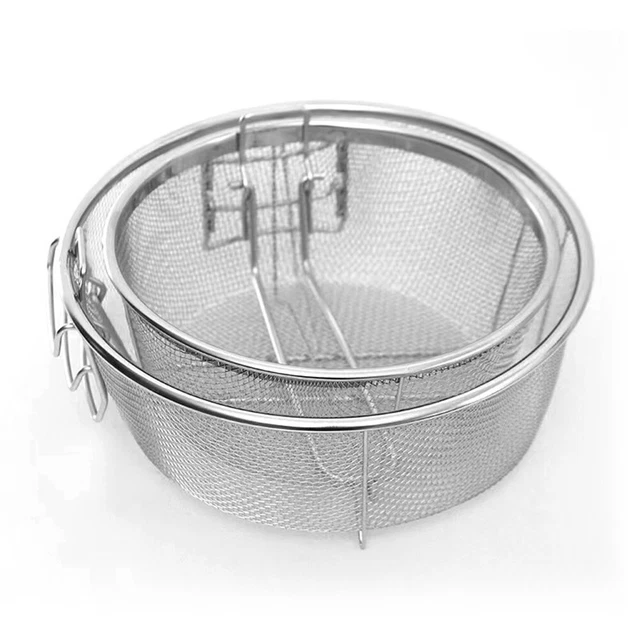 Stainless Steel Fry Basket Round WirePresentation With Detachable Handle