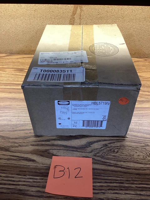 Box Of 10 Hubbell High Raceway Corner Box Fittings Ivory HBL5719IV