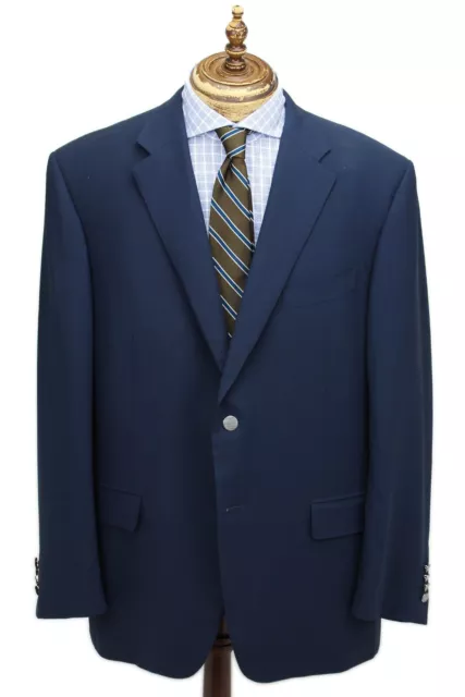 Canali 1934 Travel Water Resistant Blue Hopsack Wool Blazer EU 58 R Italy Flaws