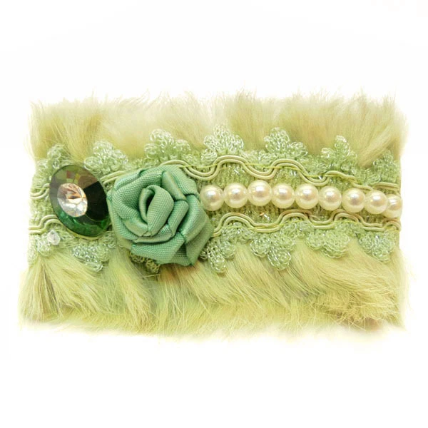 Barrette Cheveux Noeud Satin Marron | Broderie Dentelle Dorée | Pour Cheveux Fins