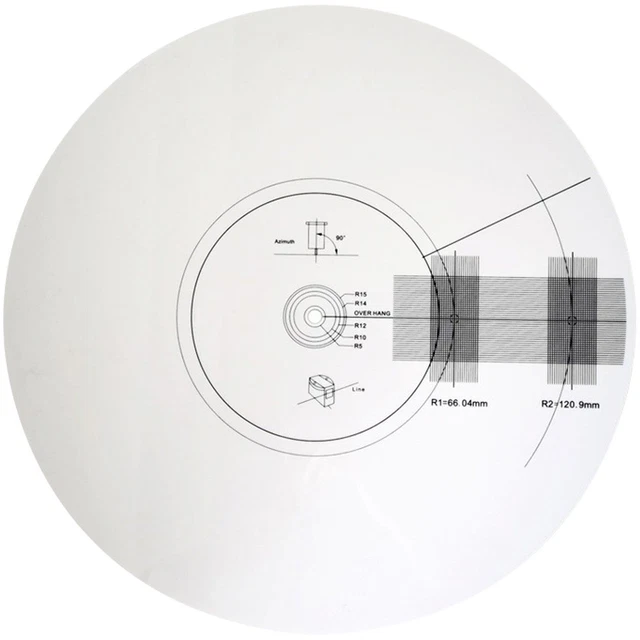VINYL RECORDER ACCESSORY Alignment Protractor Mat Turntable Calibration ...