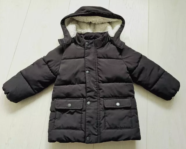 Baby Boy's Autumn Winter Jacket Black Coat Age 9-12 months H&M