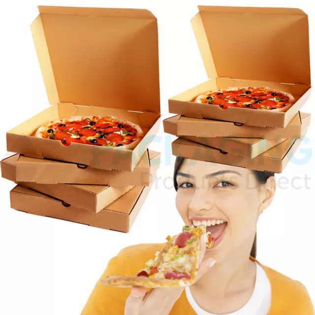 9 inch Plain Pizza Boxes, Takeaway Pizza Box, Strong Quality Postal Boxes BROWN