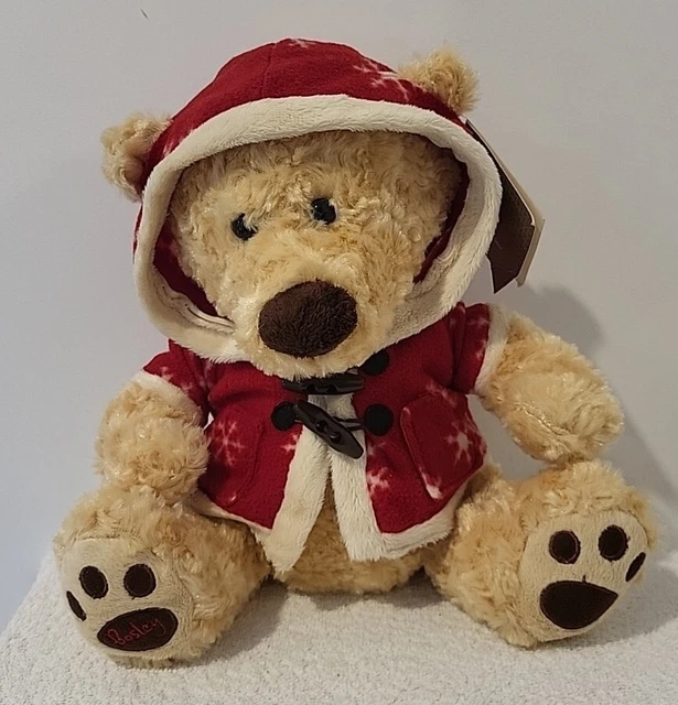 MYER CHRISTMAS BEAR Bosley 2009 Red Snowflake Coat With Tags Plush