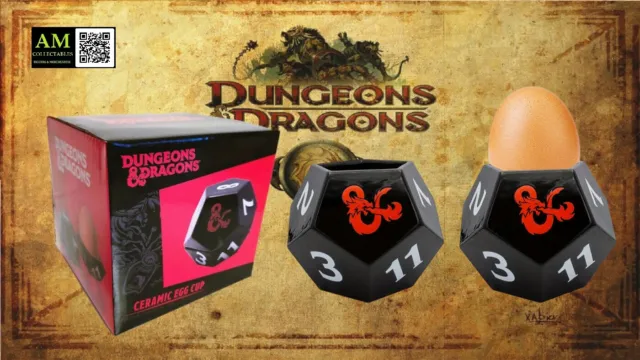 Dungeons & Dragons - Bicchiere Per Uova 3D Con Cubo Spargisale - Dice Egg Cup Nuovo/Imballo Originale