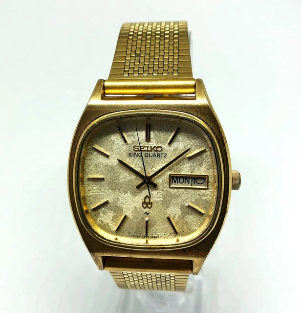 SEIKO KING SEIKO Quartz Watch. 35mm case. Paper Pattern Dial. Day/Date