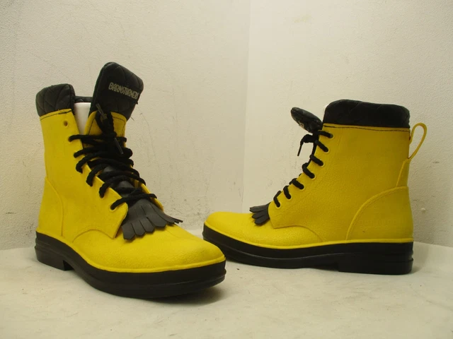 Durango Barnstormers Yellow Rubber Lace Up Kiltie Rain Boots Women Sz 8 M DR1009