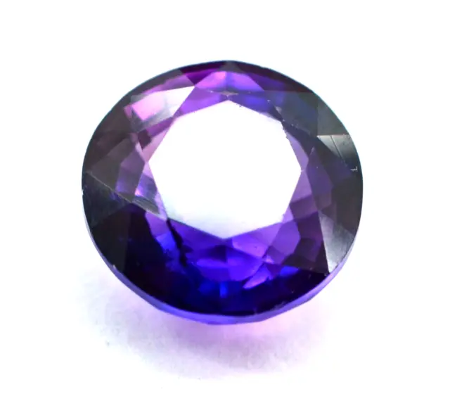 7 Ct Natural  + Certified Purple Blue Sapphire Round Cut Loose Gemstone