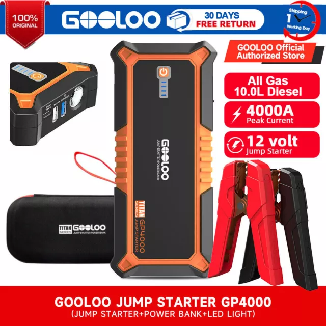 ⏩GOOLOO KFZ Starthilfe Jump Starter 4000A Powerbank Ladegerät Booster Power Bank