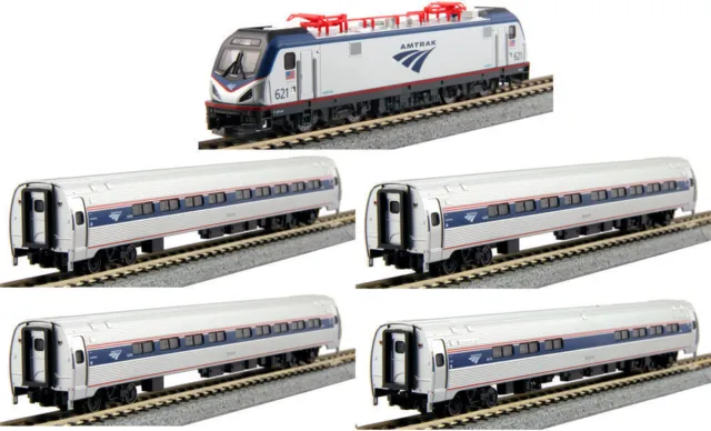 KATO 1068001  N AMTRAK Ph VI ACS-64 Locomotive & Four Car Set/ Bookcase 106-8001