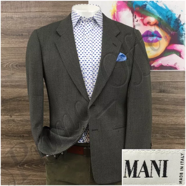 Vintage Mani Mens Blazer Sport Coat Casual Two Button Jacket Size 39S Wool Suit