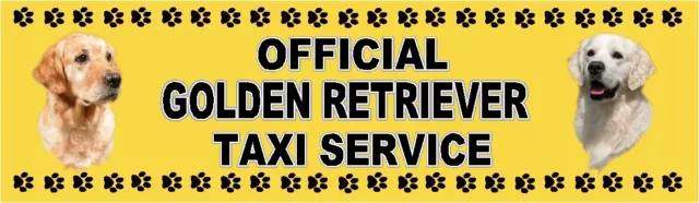 GOLDEN RETRIEVER OFFICIAL TAXI SERVICE  Dog Car Sticker  By Starprint