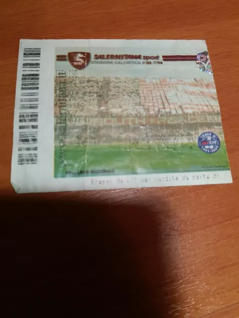 *Vendo Biglietto Stadio Salernitana-Treviso -Stagione 2003-04- Calcio - Serie B*