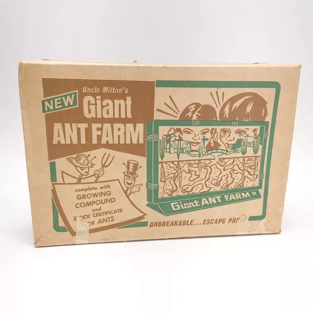 Vintage Uncle Milton's Giant Ant Farm In Box Retro 70's Creepy Crawlers Insects