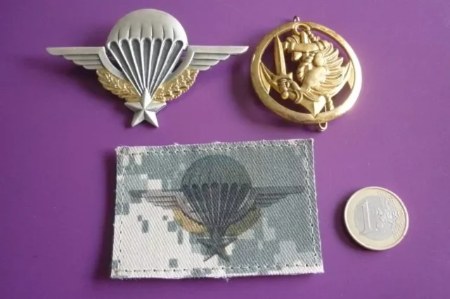 Brevet Parachutiste Drago Non N° + Insigne De Beret Para Tdm + Ecusson