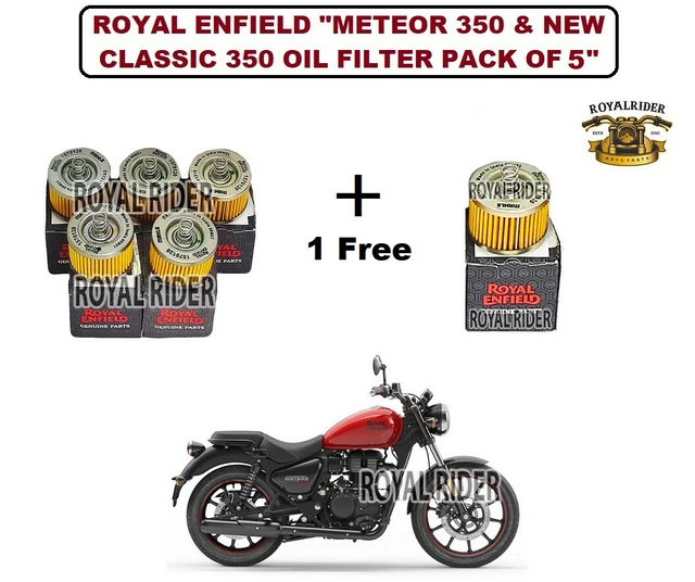 ROYAL ENFIELD 'METEOR 350 & New Classic 350' Oil Filter Pack of 5 + 1 ...