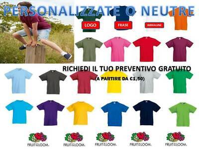 Maglietta  Bambino Manica Corta  T-Shirt Fruit Of The Loom Personalizzabile