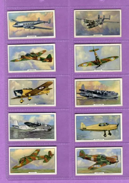 1939 Gallaher Ltd Cigarettes Aeroplanes 48 Collector Tobacco Card Set