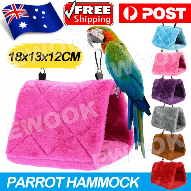 Pet Bird Parrot Parakeet Budgie Warm Hammock Cage Hut Tent Bed Hanging Cave AU