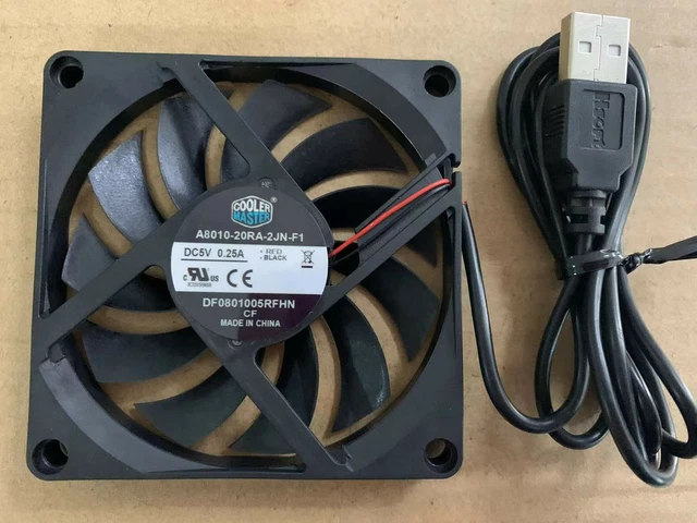 Ventilateur DC 24V 0.25A 80x80mm - 2 Broches - Pour Onduleur, Refroidissement - Neuf