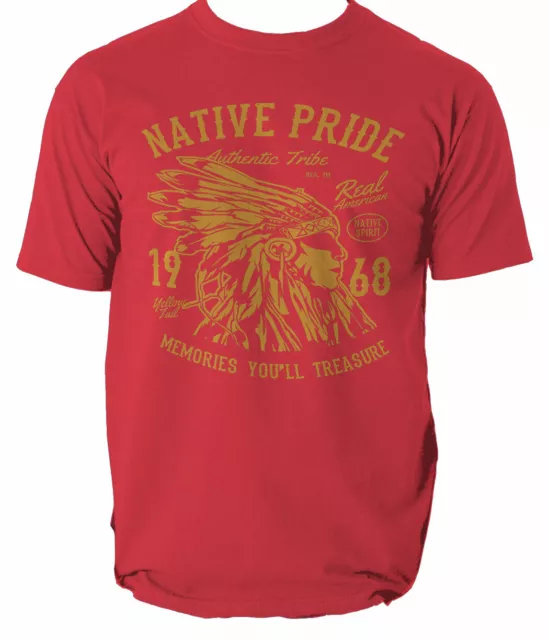 American Native Pride T Shirt Mens Indian Chief Spirit Neck S-3XL 3