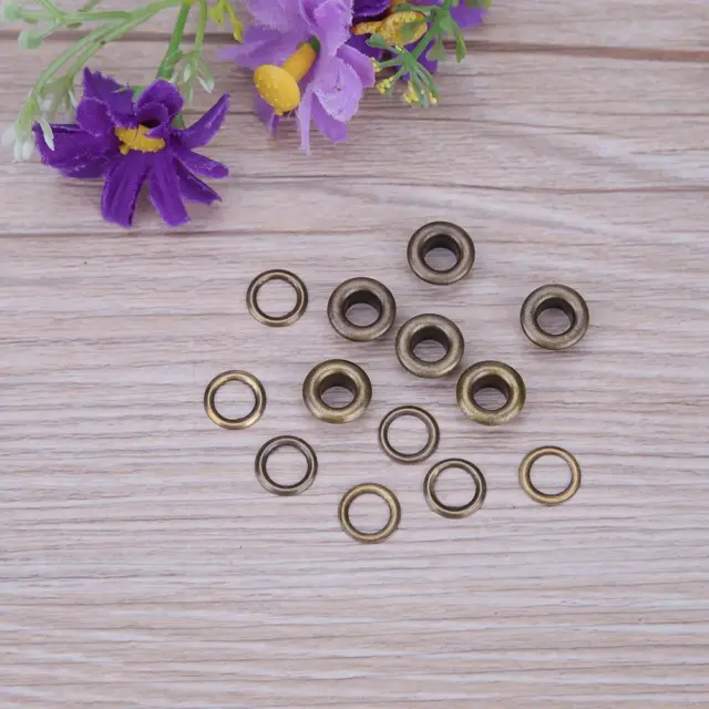 T0# 5x100sets Eyelet with Washer Leather Craft Repair Grommet(Gold)(5mm)