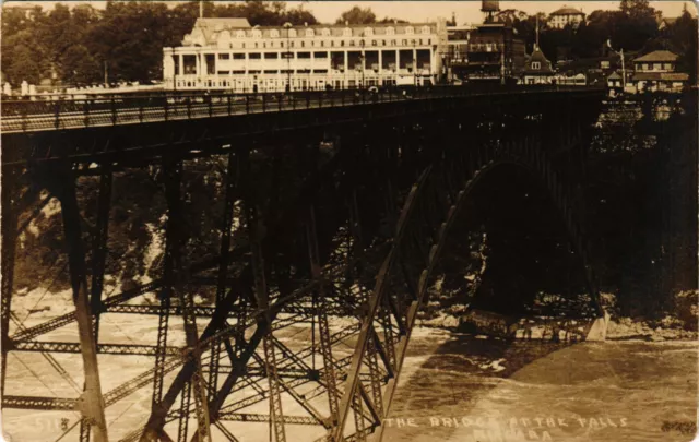 PC CPA US, NY, NIAGARA, BRIDGE AT THE FALLS, REAL PHOTO POSTCARD (b6863)