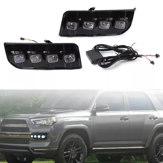 LED DRL Fog Lights Driving Lamps Fit For Toyota 4Runner Limited 2014-2022