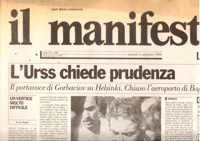 M8 Il Manifesto N. 208 Anno Xx  4 Settembre 1990