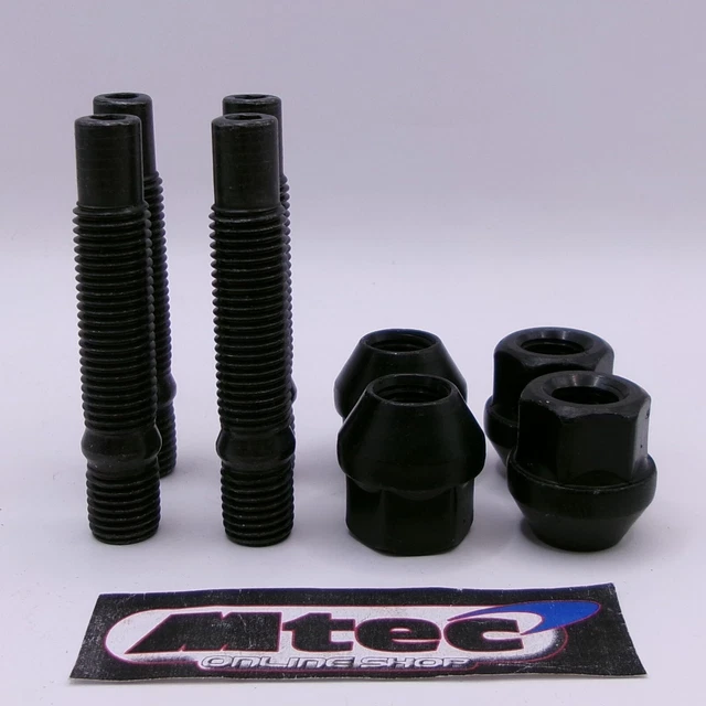 12 x Black Wheel Bolts & 4 x Locking Wheel Nuts for 2006-2018 Vauxhall Corsa Alloy Wheels – ID: 97359 – Precision
