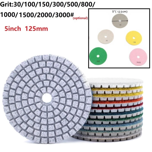 Pad lucidante di alta qualità diamante 125 mm 5 pollici - dischi in calcestruzzo - flessibile