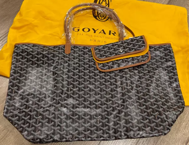 GOYARD Saint Louis GM Tote Bag Pouch Gray Shopping Purse Unisex Auth New  Unused