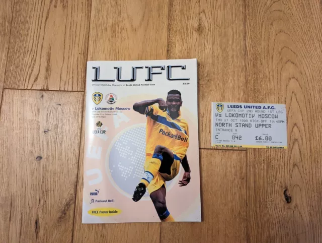 1999-00 Leeds Utd v Lokomotive Moscow - UEFA Cup + Match Ticket
